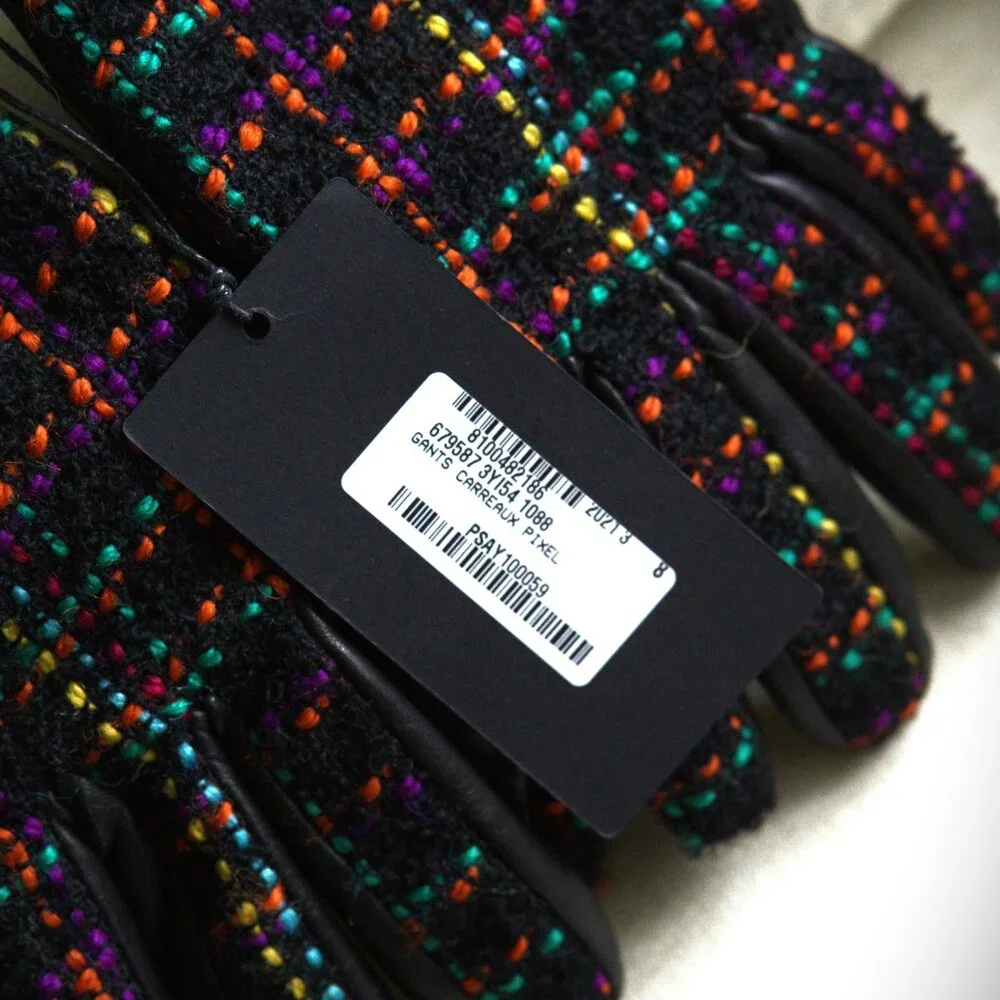 Saint Laurent Gants Carreaux Pixel Gloves - Picture 6 of 8